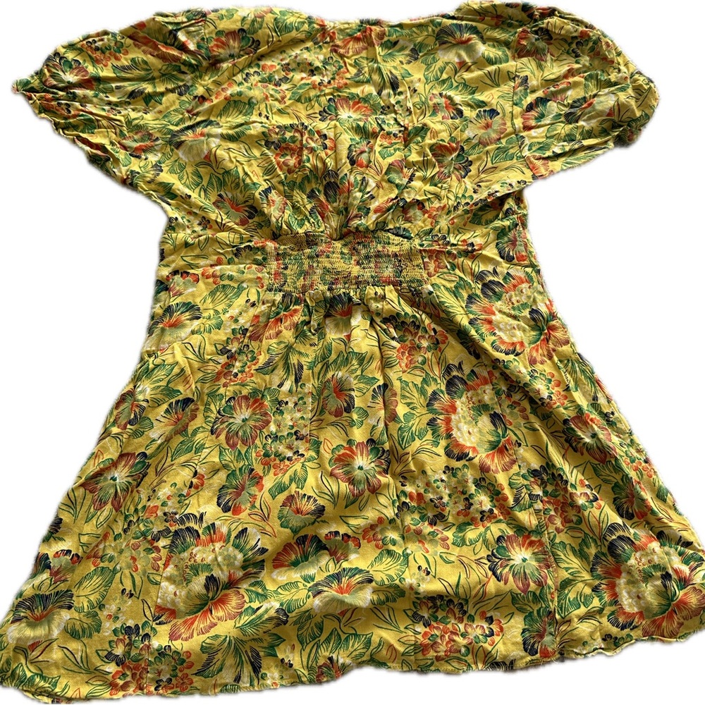 Urban outfitters floral yellow red green mini dress - Picture 4 of 4
